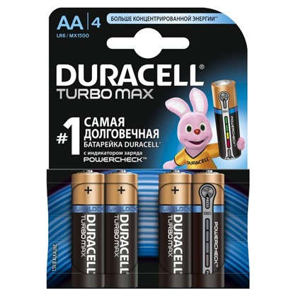 Батарейка алкалиновая Duracell TurboMax АА 4 шт.