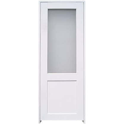 Блок дверной остеклённый Акваплюс 80x200 см ПВХ с фурнитурой
