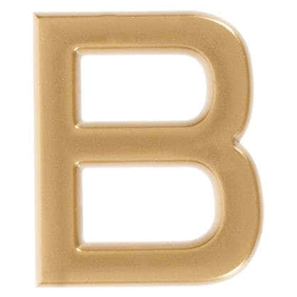 Буква В Larvij самоклеящаяся 40x32 мм пластик цвет матовое золото