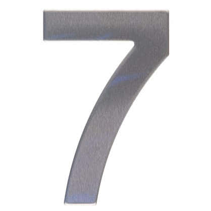 Цифра 7 самоклеящаяся 95х62 мм нержавеющая сталь цвет серебро