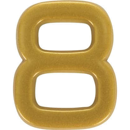Цифра 8 самоклеящаяся 40х32 мм пластик цвет матовое золото