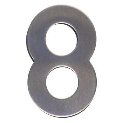 Цифра 8 самоклеящаяся 95х62 мм нержавеющая сталь цвет серебро