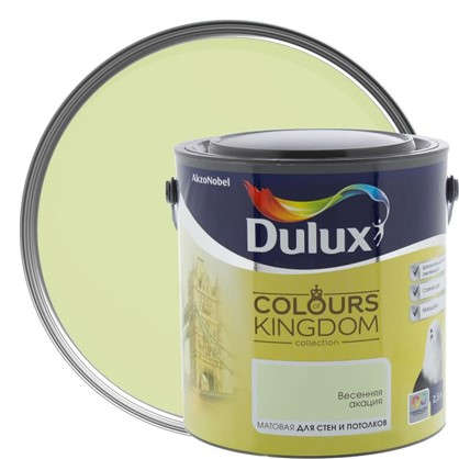 Декоративная краска для стен и потолков Dulux Colours Kingdom цвет весенняя акация 2.5 л в 