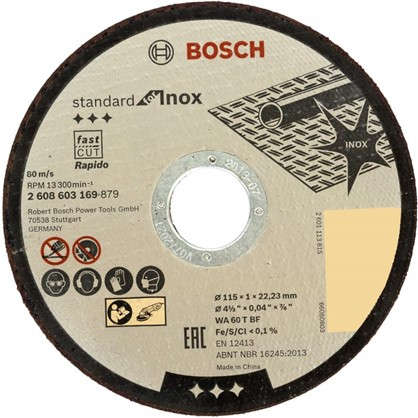 Диск отрезной по нержавейке Bosch 115x1 мм