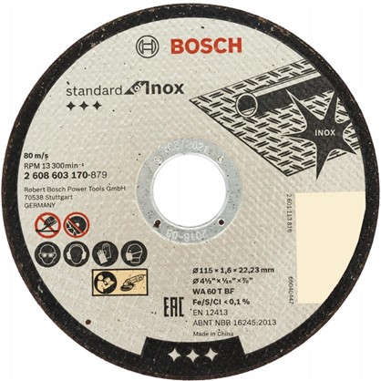 Диск отрезной по нержавейке Bosch 115x1.6 мм