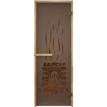 Дверь для сауны 69х189 см цвет бронза с рисунком