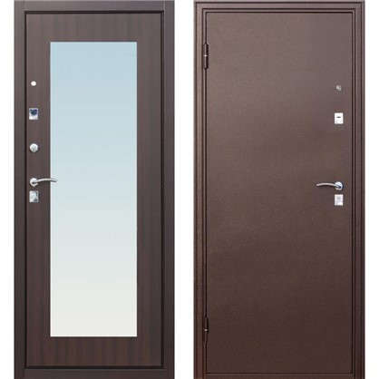 Дверь входная металлическая Царское зеркало Maxi 860 мм левая цвет венге