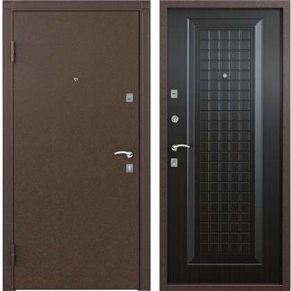 Дверь входная металлическая Спектра 1 860 мм левая цвет тёмный венге