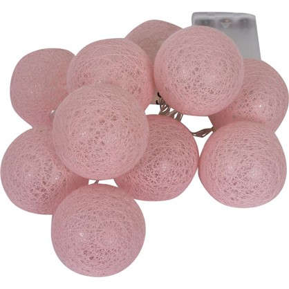 Электрогирлянда 165 см 10 ламп цвет розовый