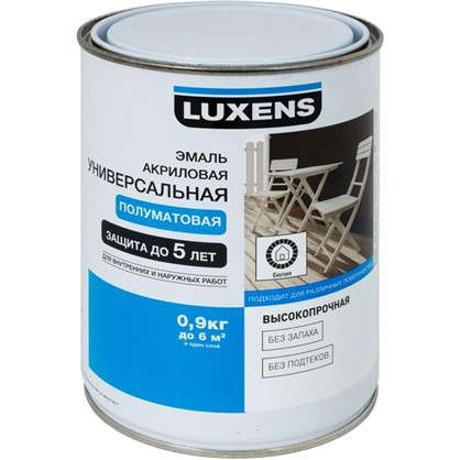 Эмаль Luxens универсальная цвет белый 0.9 кг