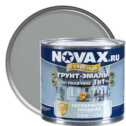 Эмаль Novax 3в1 цвет серебристый 2.4 кг