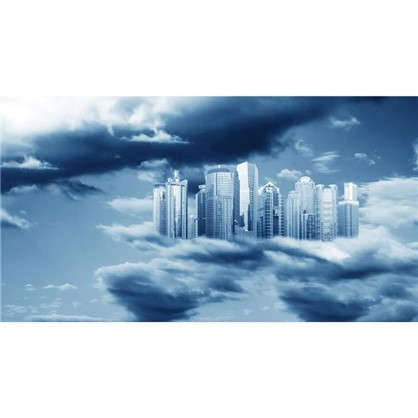 Фотообои флизелиновые Город в облаках 370х200 см