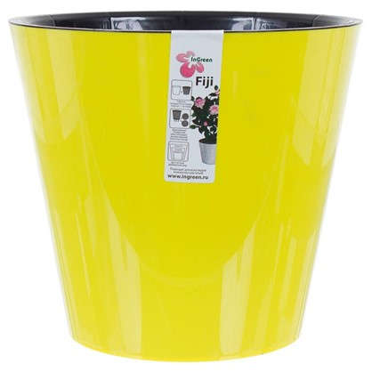 Горшок цветочный Фиджи жёлтый 5 л 230 мм пластик с поддоном