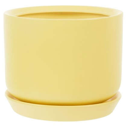 Горшок цветочный Орфей d24 см керамика цвет жёлтый