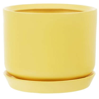Горшок цветочный Орфей d29 см керамика цвет жёлтый