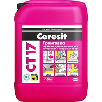 Грунт для впитывающих оснований Ceresit CT17 10 кг