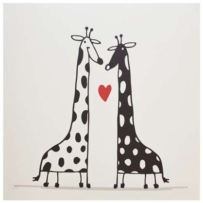 Холст 30х30 см Жирафы любовь