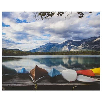 Картина на холсте 40х50 см Лодки у озера