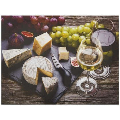 Картина на холсте 40х50 см Сыр и вино