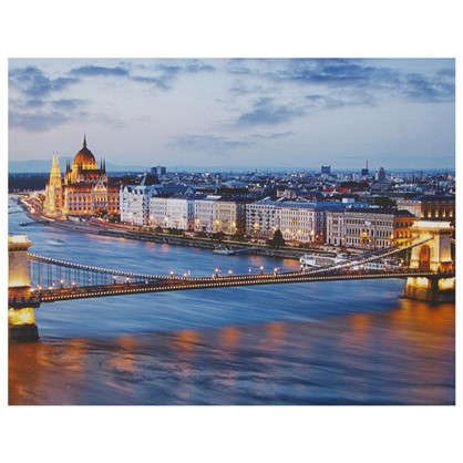 Картина на холсте 40х50 см Вечерний Будапешт