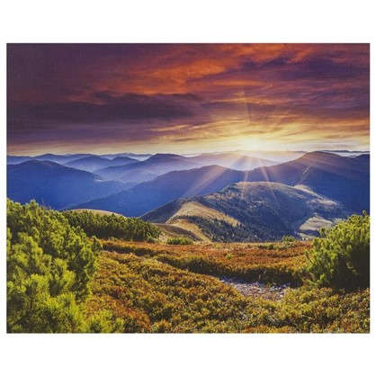 Картина на холсте 40х50 см Закат в горах