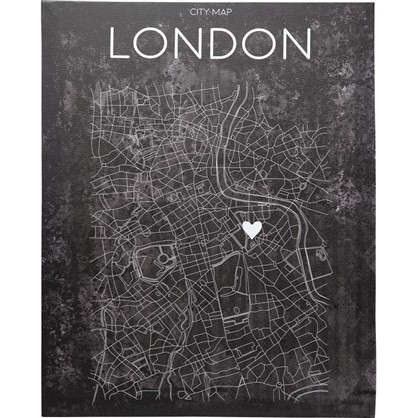 Картина на холсте Карта лондона 40х50 см