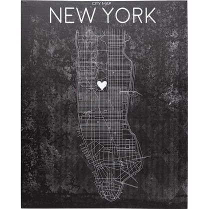 Картина на холсте Карта Нью-Йорка 40х50 см