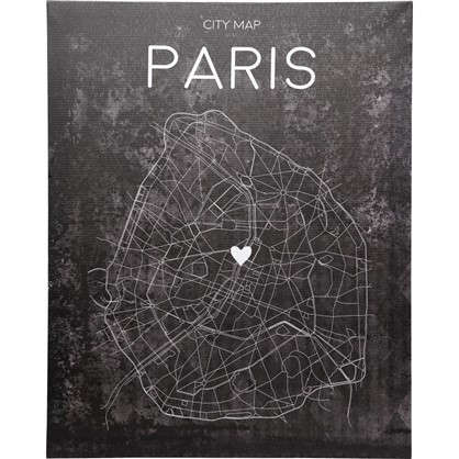 Картина на холсте Карта Парижа 40х50 см