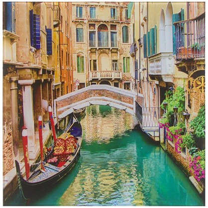Картина на стекле 30х30 см Каналы Венеции