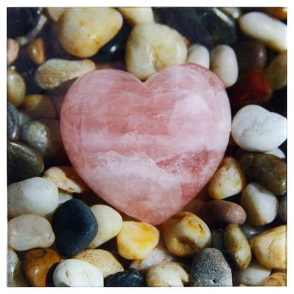 Картина на стекле 30х30 см Розовое сердце