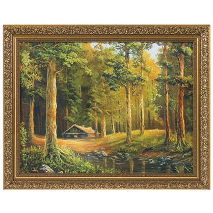 Картина в раме 40x50 см Домик в лесу