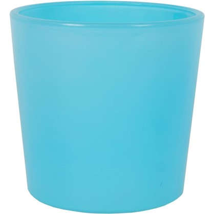 Кашпо 0.6 л 11.5 см стекло цвет голубой