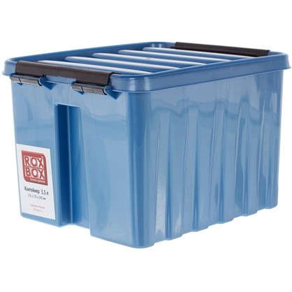 Контейнер Rox Box с крышкой 17x14x21 см 3.5 л пластик цвет синий