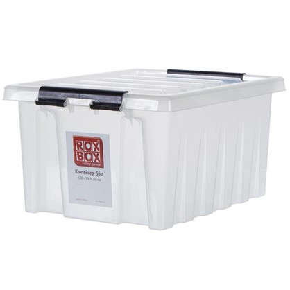 Контейнер Rox Box с крышкой 39x25x50 см 36 л пластик цвет прозрачный