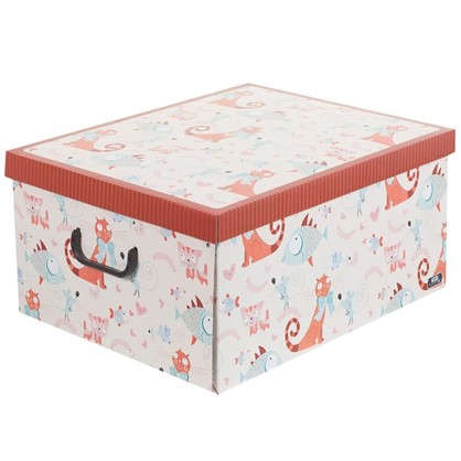 Коробка с ручками 39x50x24 картон кошки