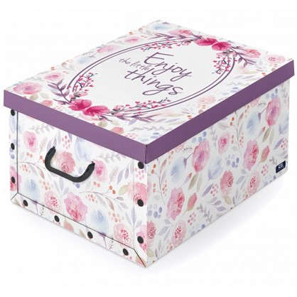Коробка с ручками Domo Pak Цветы 39х50x24 см картон