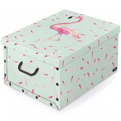 Коробка с ручками Domo Pak Фламинго 39х50x24 см картон