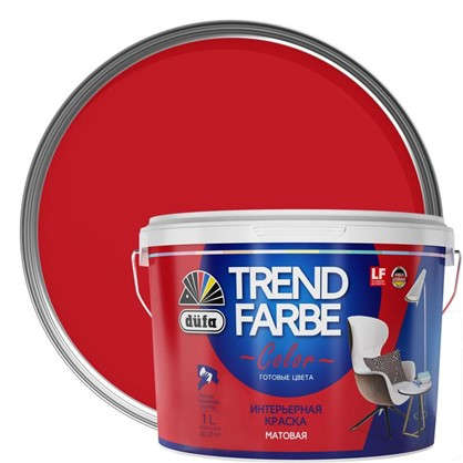Краска для стен и потолков Trend Farbe цвет Ализариновый красный 1 л в 