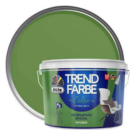 Краска для стен и потолков Trend Farbe цвет Луговая зелень 1 л в 