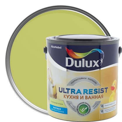 Краска для ванной комнаты и кухни Dulux Ultra Resist цвет изумрудный остров 2.5 л в 