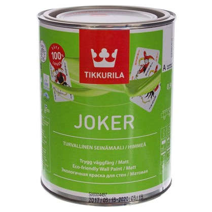 Краска экологичная Tikkurila Joker цвет белый 0.9 л