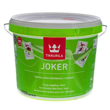 Краска экологичная Tikkurila Joker цвет белый 2.7 л в 