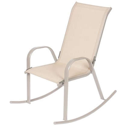 Кресло-качалка 540/620x980x910 мм металл/ткань  цвет бежевый
