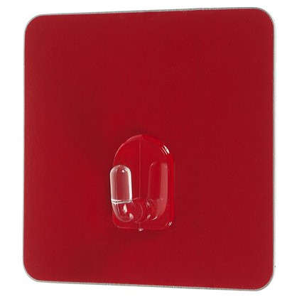 Крючок на силиконовом креплении 6.8x6.8 мм до 1.5 кг цвет красный 2 шт.