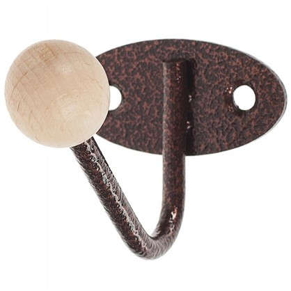 Крючок-вешалка с деревянным шариком КВД-1 цвет античная медь