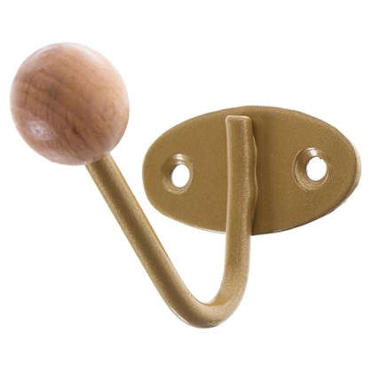 Крючок-вешалка с деревянным шариком КВД-1 цвет золото
