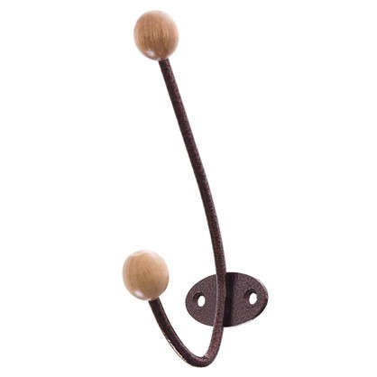 Крючок-вешалка с деревянным шариком КВД-2 цвет античная медь