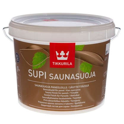 Лак для защиты бани акриловый полуматовый Tikkurila Supi Saunasuoja 2.7 л