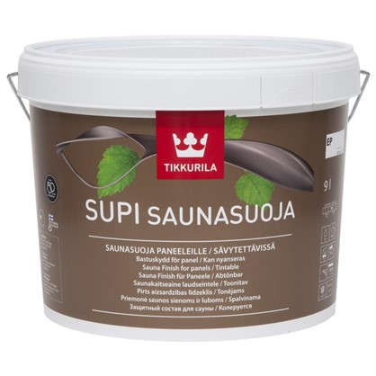 Лак для защиты бани акриловый полуматовый Tikkurila Supi Saunasuoja 9 л