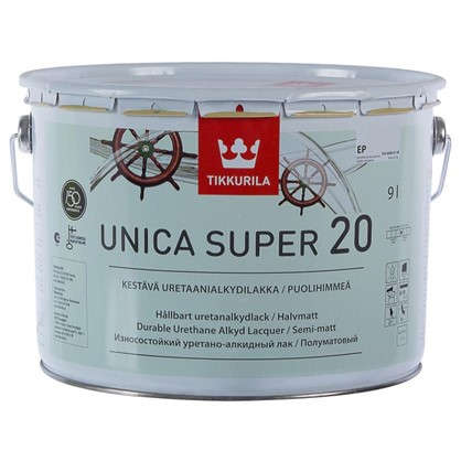 Лак полуматовый Tikkurila Unica Super ЕР 9 л